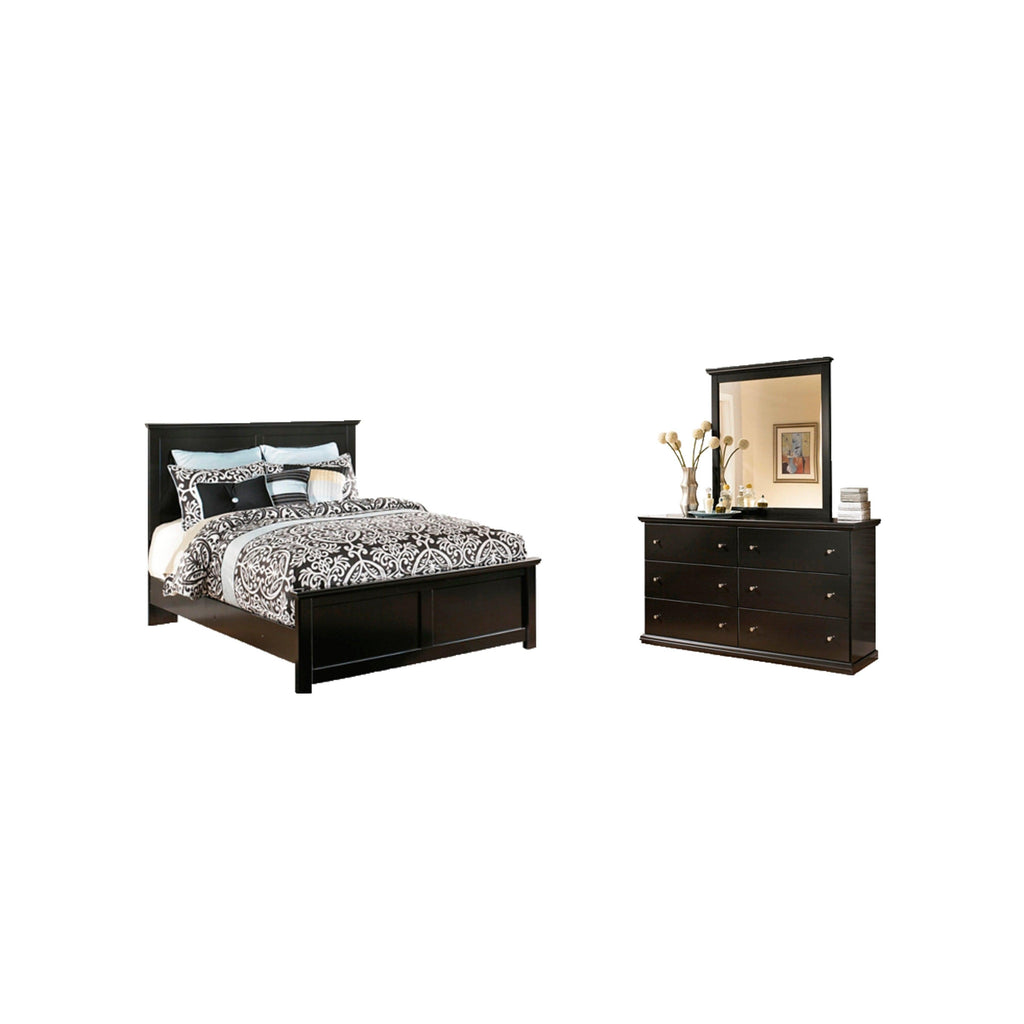 Maribel King Panel Bed with Dresser and Mirror Ash-B138B19