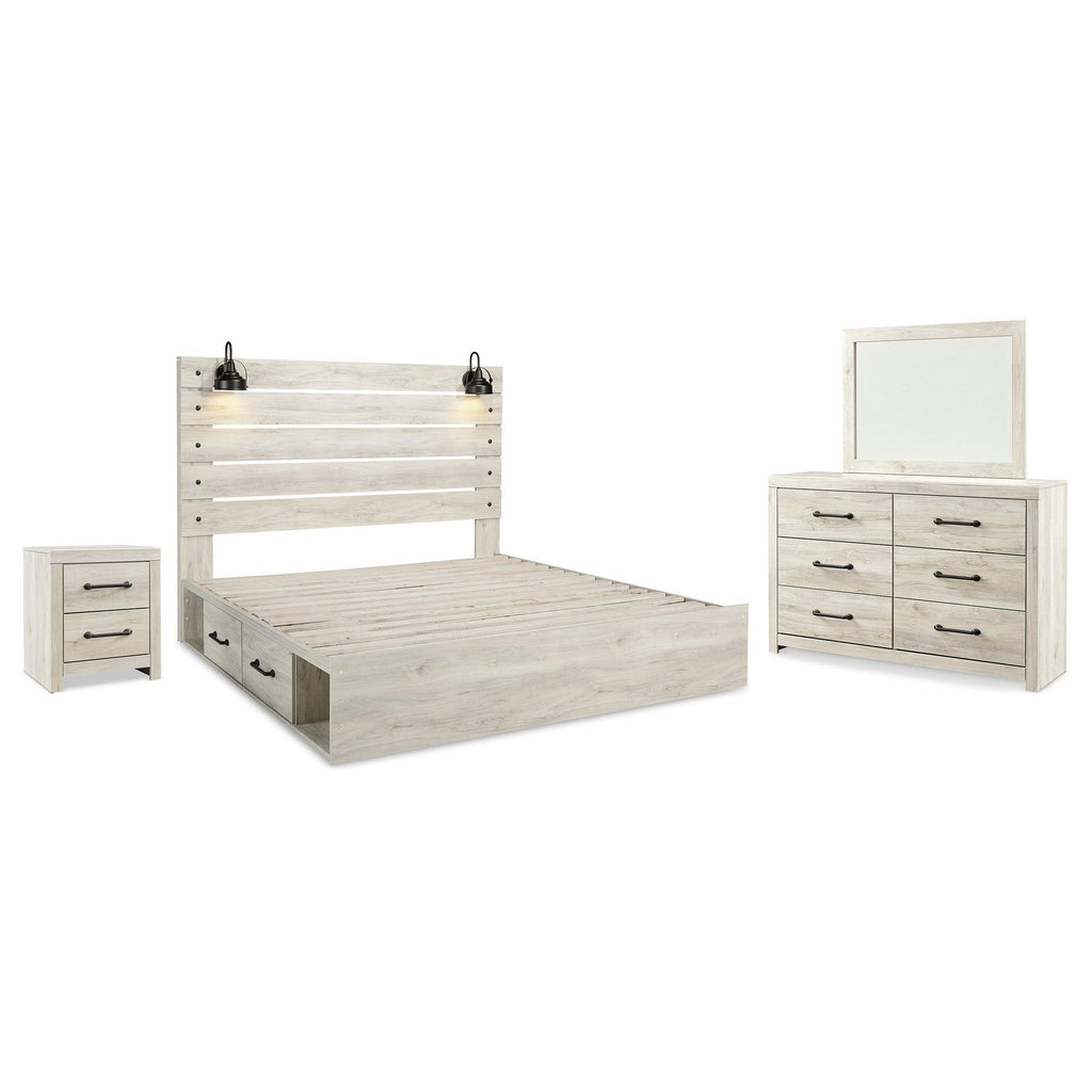 Cambeck King Panel Bed with Storage, Dresser, Mirror and Nightstand Ash-B192B52