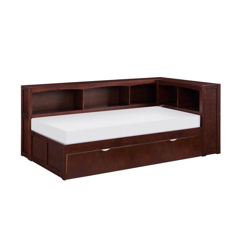 (4) Twin Bookcase Corner Bed with Twin Trundle B2013BCDC-1BCR*