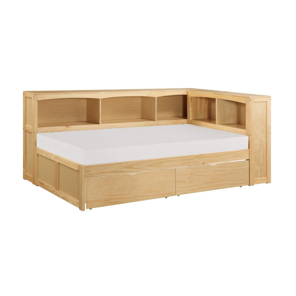 (4) Twin Bookcase Corner Bed with Storage Boxes B2043BC-1BCT*