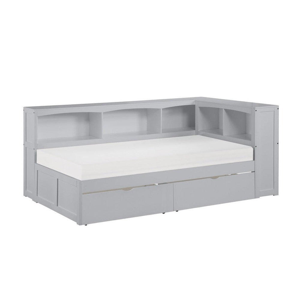 (4) Twin Bookcase Corner Bed with Storage Boxes B2063BC-1BCT*