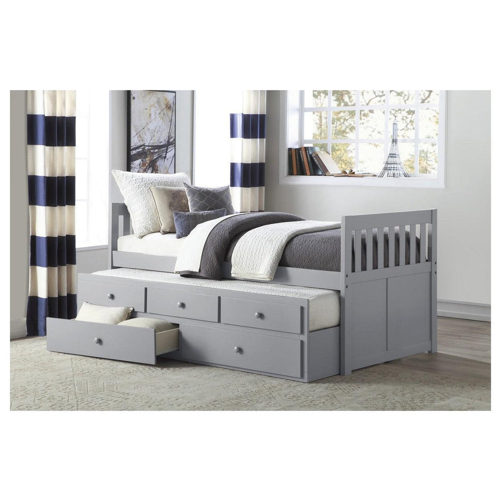 (2) TWIN/TWIN TRUNDLE BED WITH TWO STORAGE DRAWERS B2063PR-1*