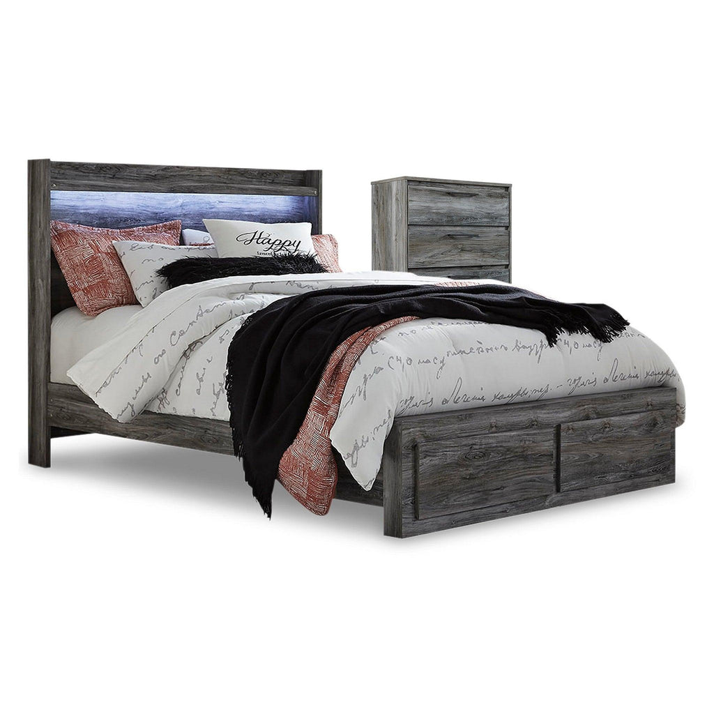 Baystorm Queen Panel Storage Bed with Chest Ash-B221B38