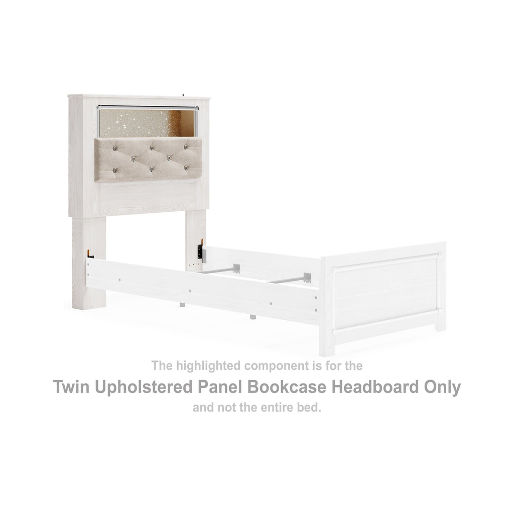 Altyra Upholstered Panel Bookcase Headboard Ash-B2640-63