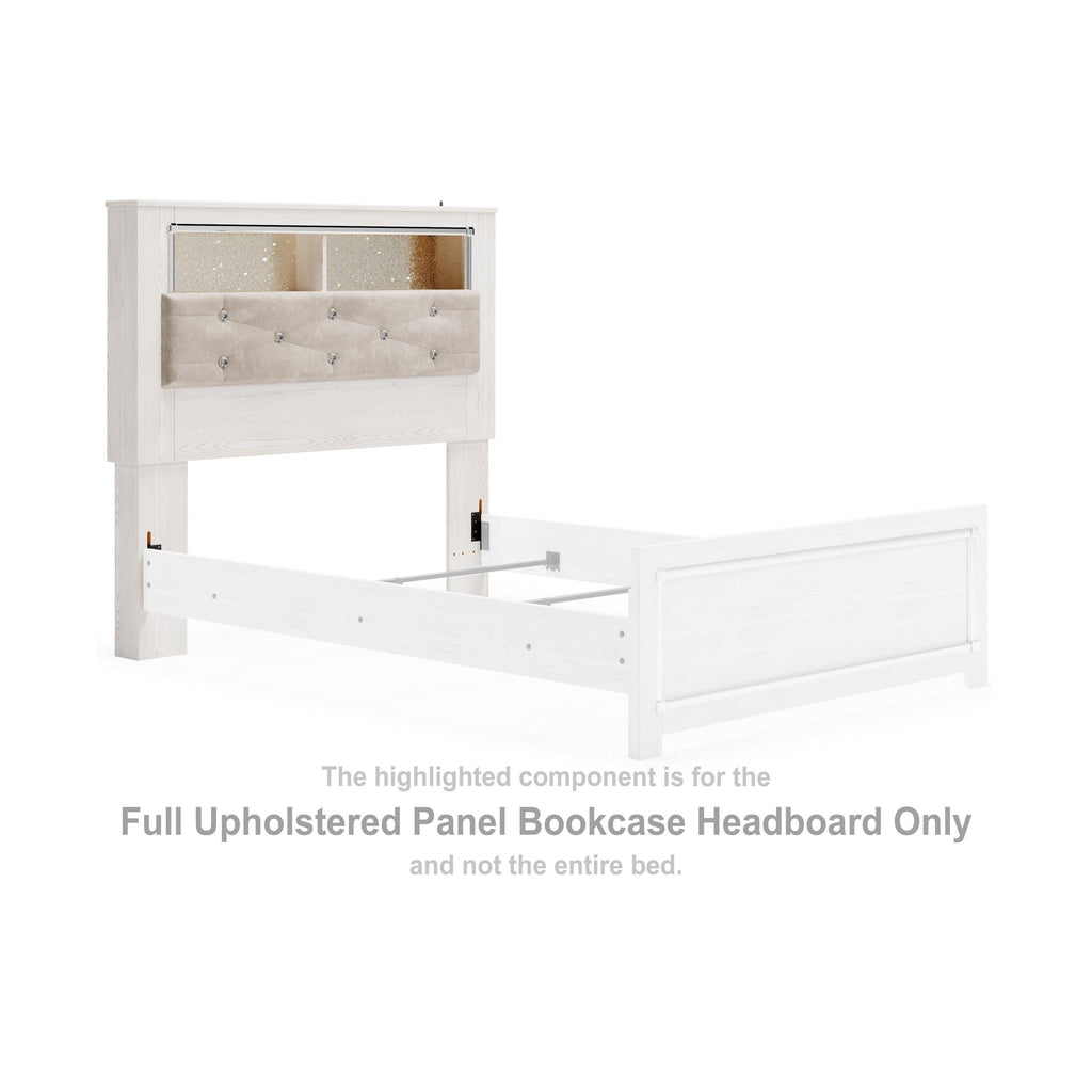 Altyra Upholstered Panel Bookcase Headboard Ash-B2640-85