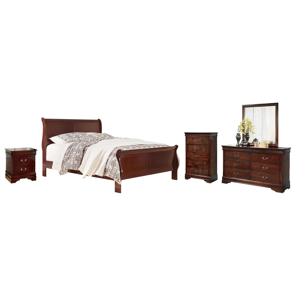 Alisdair Queen Sleigh Bed, Dresser, Mirror, Chest and Nightstand Ash-B376B12