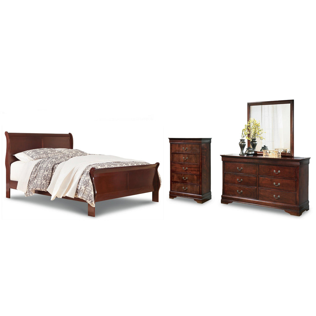 Alisdair Queen Sleigh Bed, Dresser, Mirror, and Chest Ash-B376B15