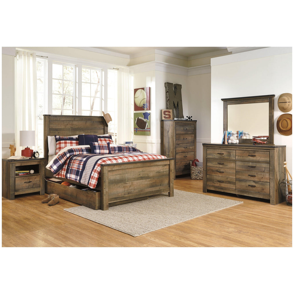 Trinell Panel Bed with 1 Large Storage Drawer
