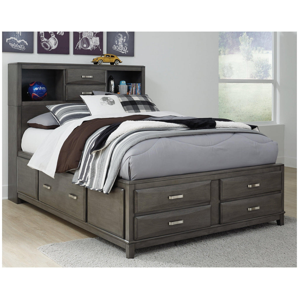 Caitbrook Full Storage Bed with 7 Drawers Ash-B476B4