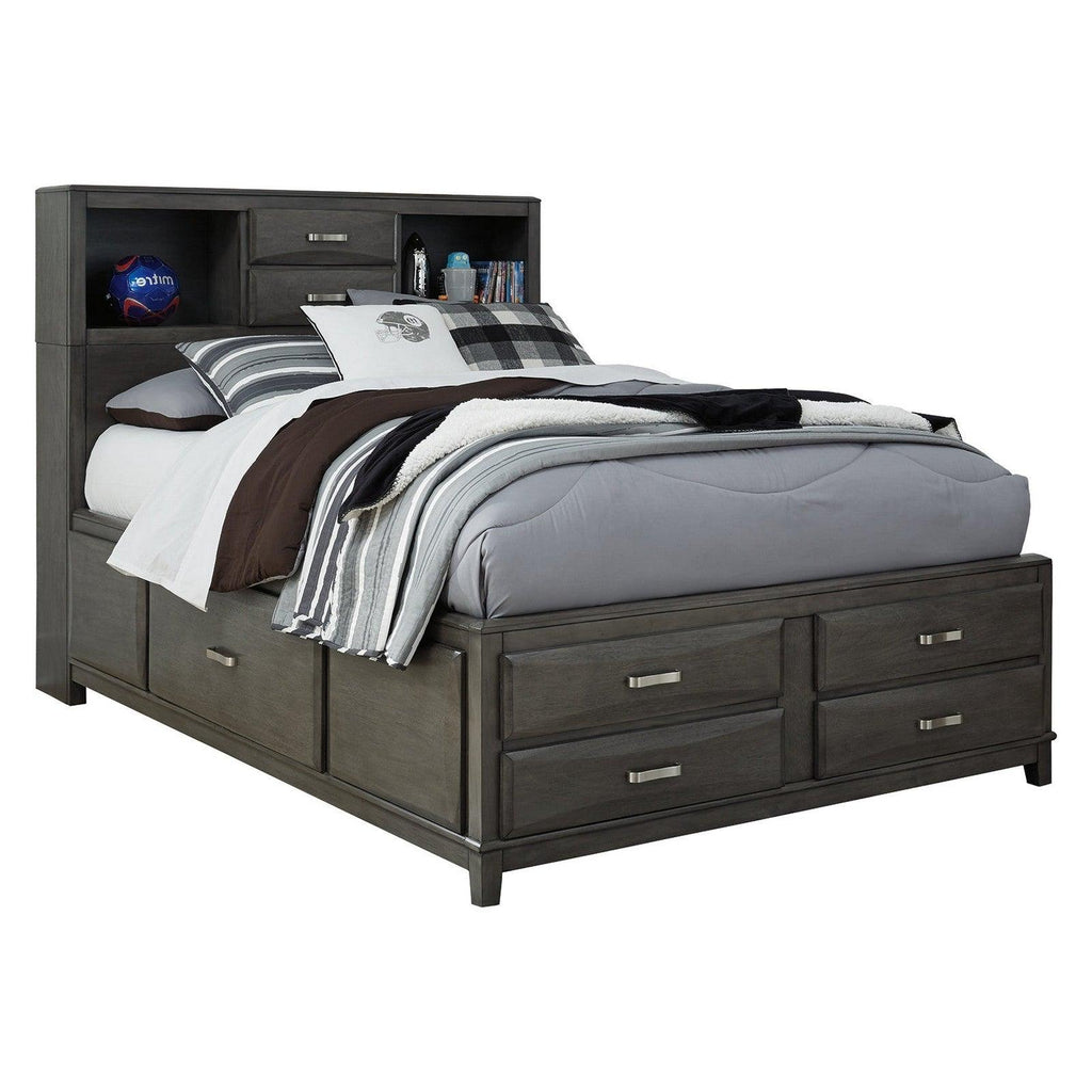 Caitbrook Full Storage Bed with 7 Drawers Ash-B476B4