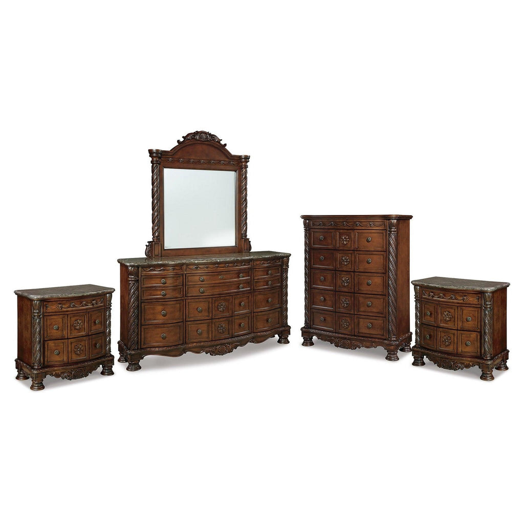 North Shore Dresser, Mirror, Chest and 2 Nightstands Ash-B553B40