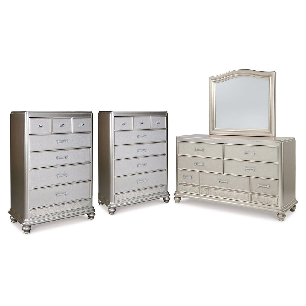 Coralayne Dresser, Mirror, and 2 Chest of Drawers Ash-B650B36