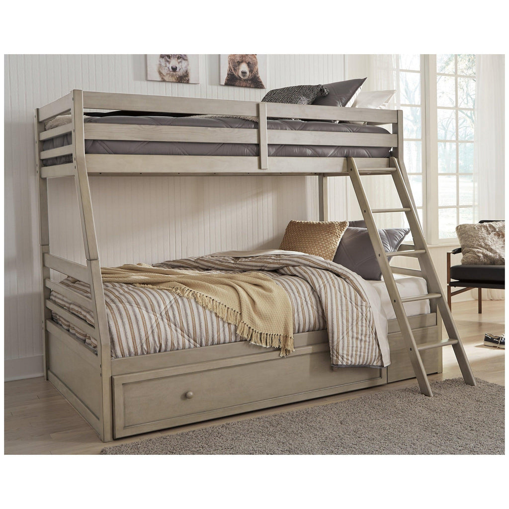 Lettner Twin over Full Bunk Bed with 1 Large Storage Drawer Ash-B733B23