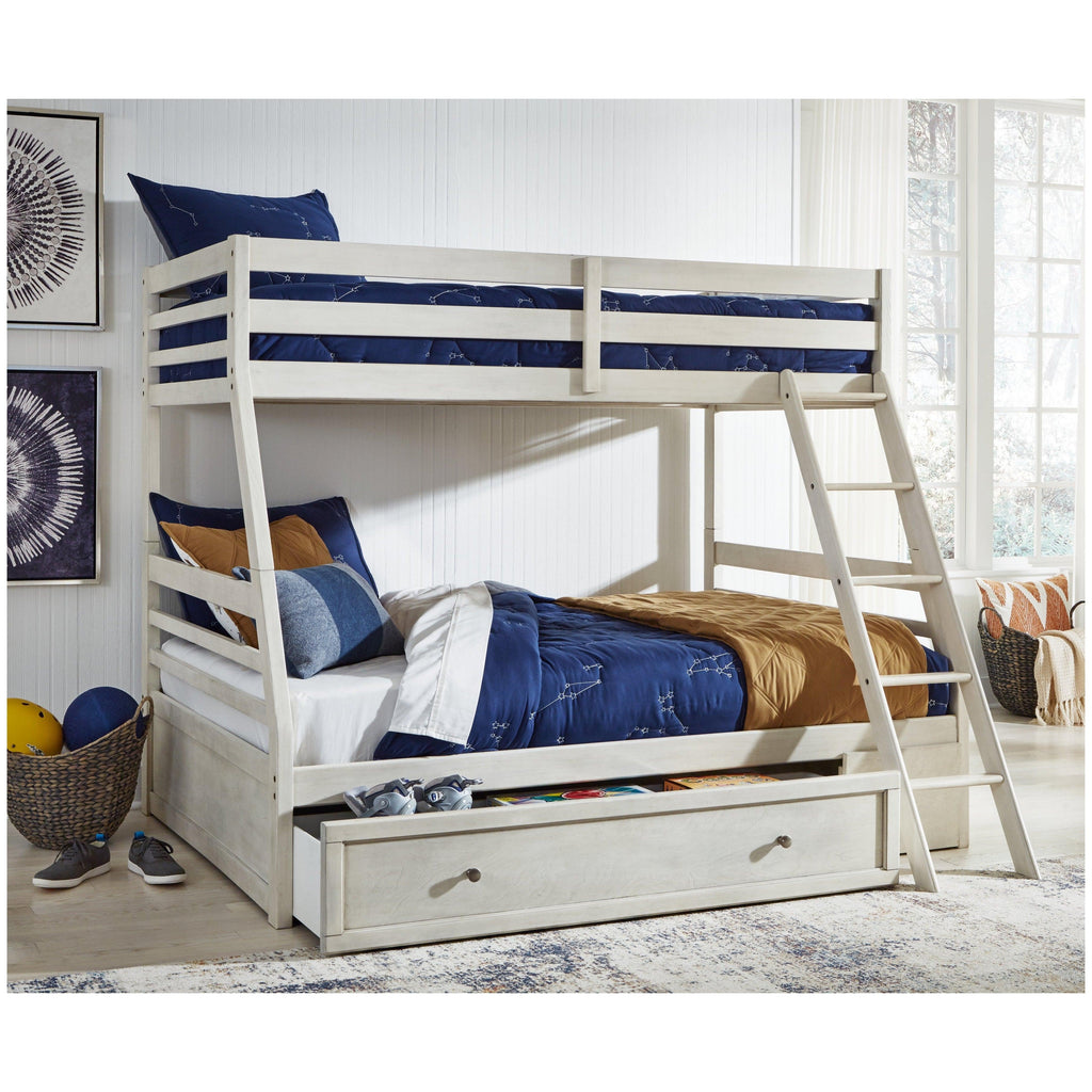 Robbinsdale Twin over Full Bunk Bed with Storage Ash-B742B16