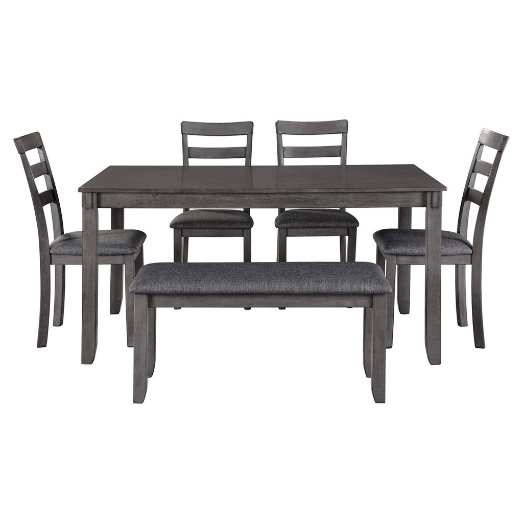 Bridson Dining Table and Chairs with Bench (Set of 6) Ash-D383-325