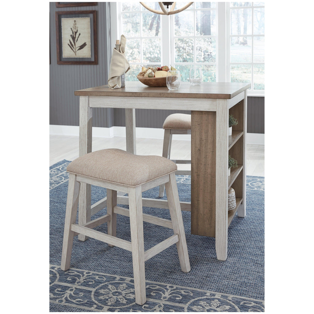 Skempton Counter Height Dining Table and Bar Stools (Set of 3) Ash-D394-113