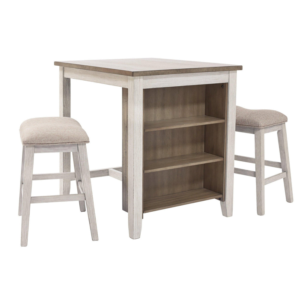 Skempton Counter Height Dining Table and Bar Stools (Set of 3) Ash-D394-113