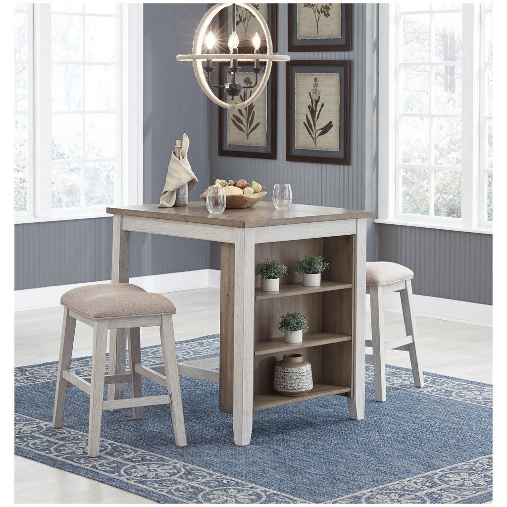 Skempton Counter Height Dining Table and Bar Stools (Set of 3) Ash-D394-113