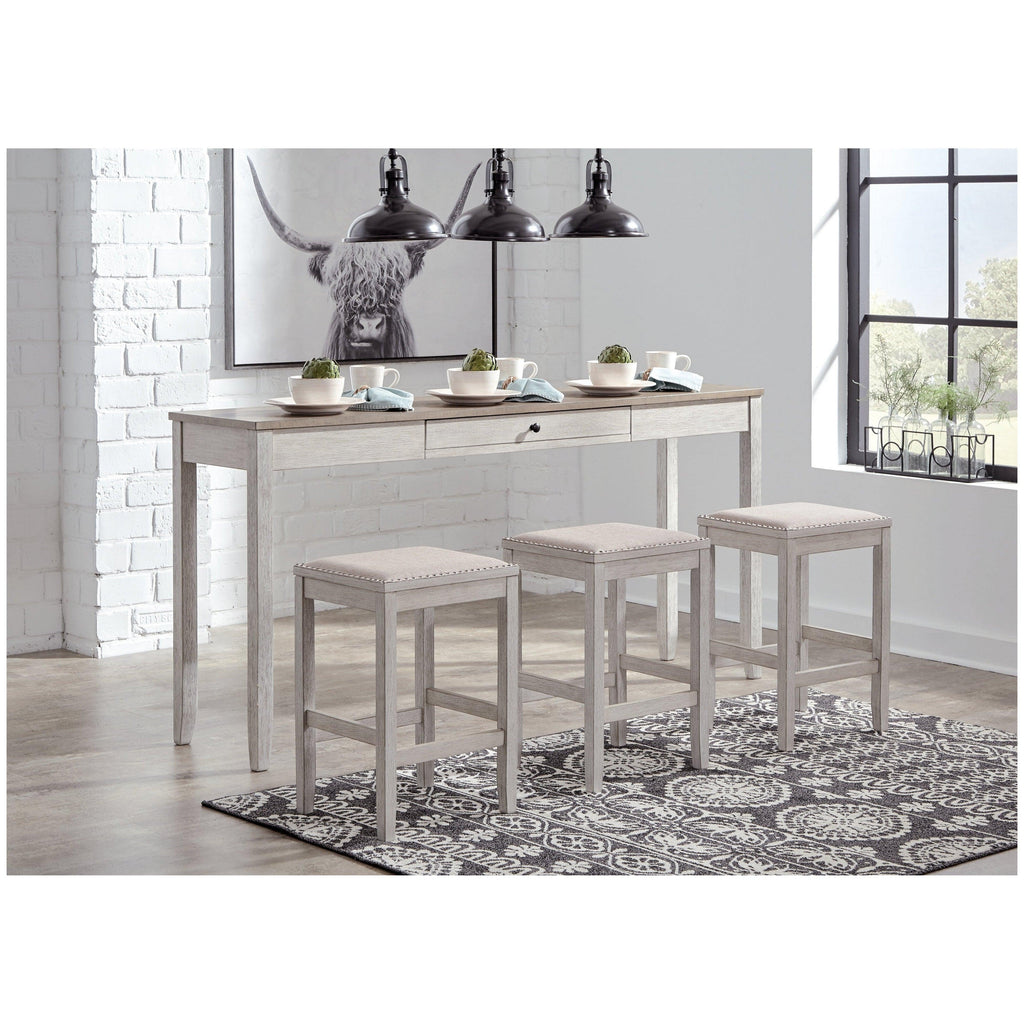 Skempton Counter Height Dining Table and Bar Stools (Set of 3) Ash-D394-223