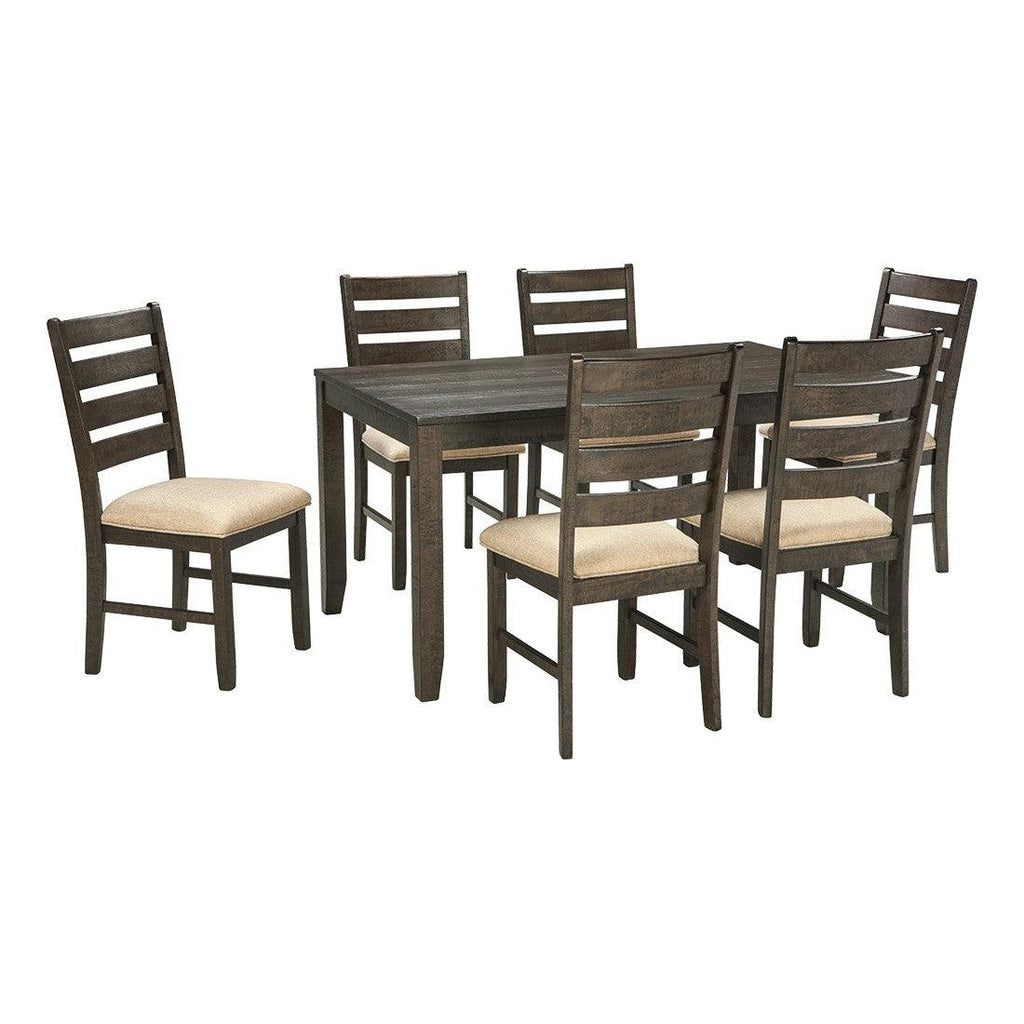Rokane Dining Table and Chairs (Set of 7) Ash-D397-425
