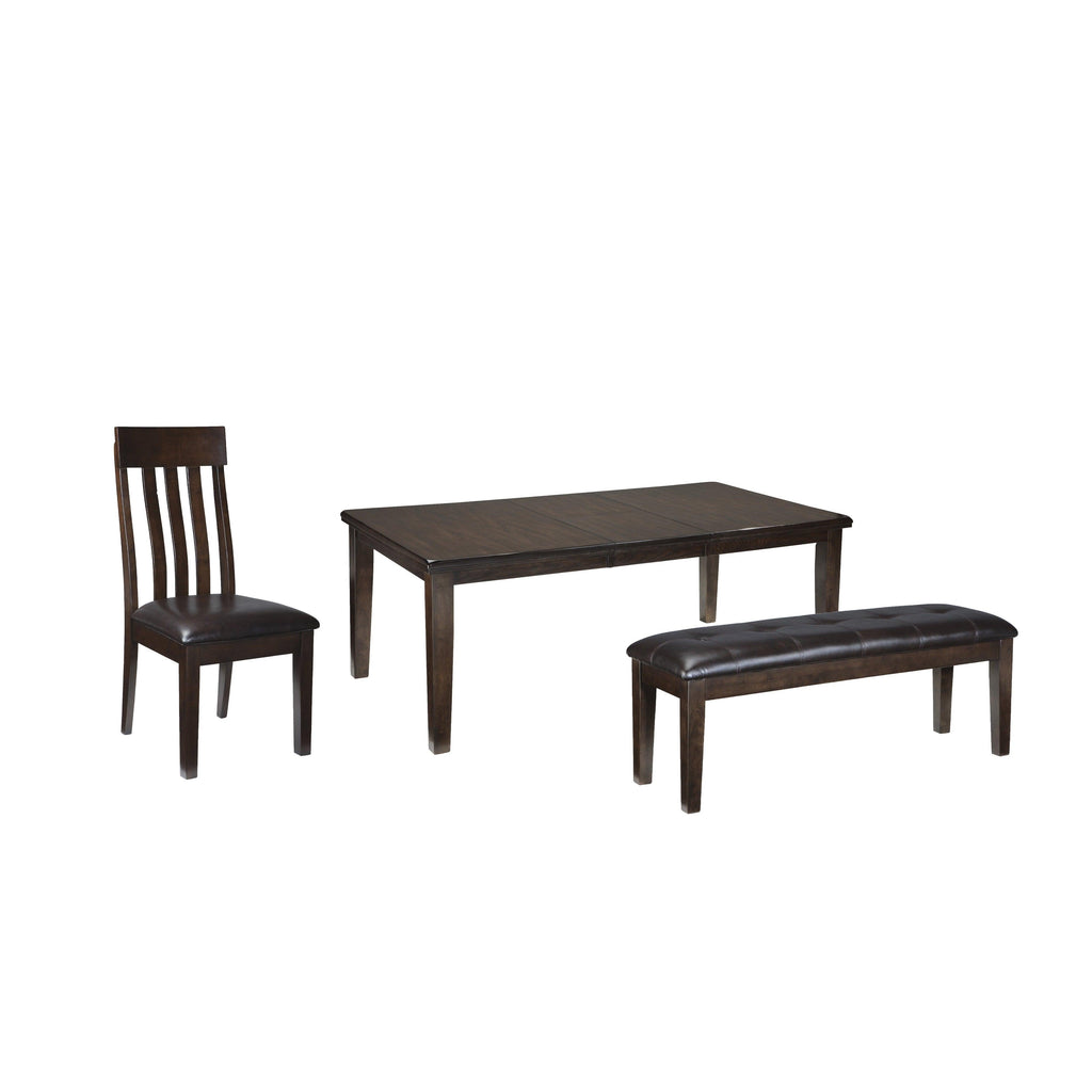 Haddigan Dining Table with 4 Chairs and Bench Ash-D596D2