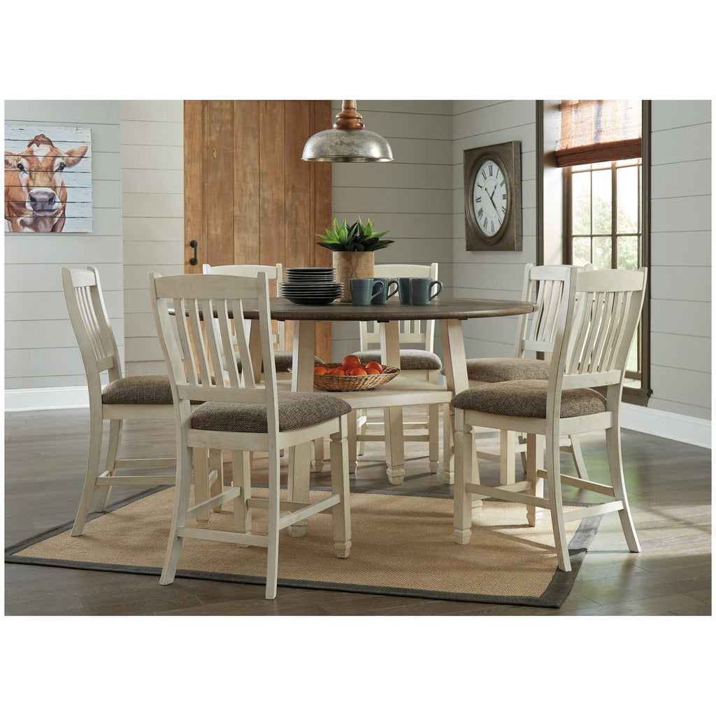 Bolanburg Counter Height Dining Table with 6 Barstools Ash-D647D5