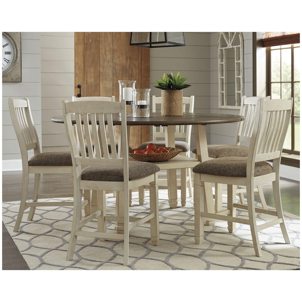 Bolanburg Counter Height Dining Table with 6 Barstools Ash-D647D5