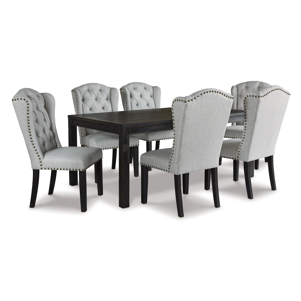 Jeanette Dining Table and 6 Chairs Ash-D702D4