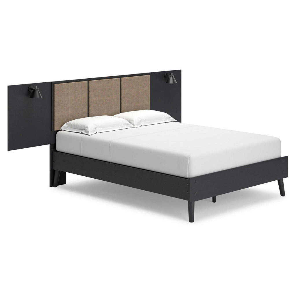 Charlang Full Panel Platform Bed with 2 Extensions Ash-EB1198B4