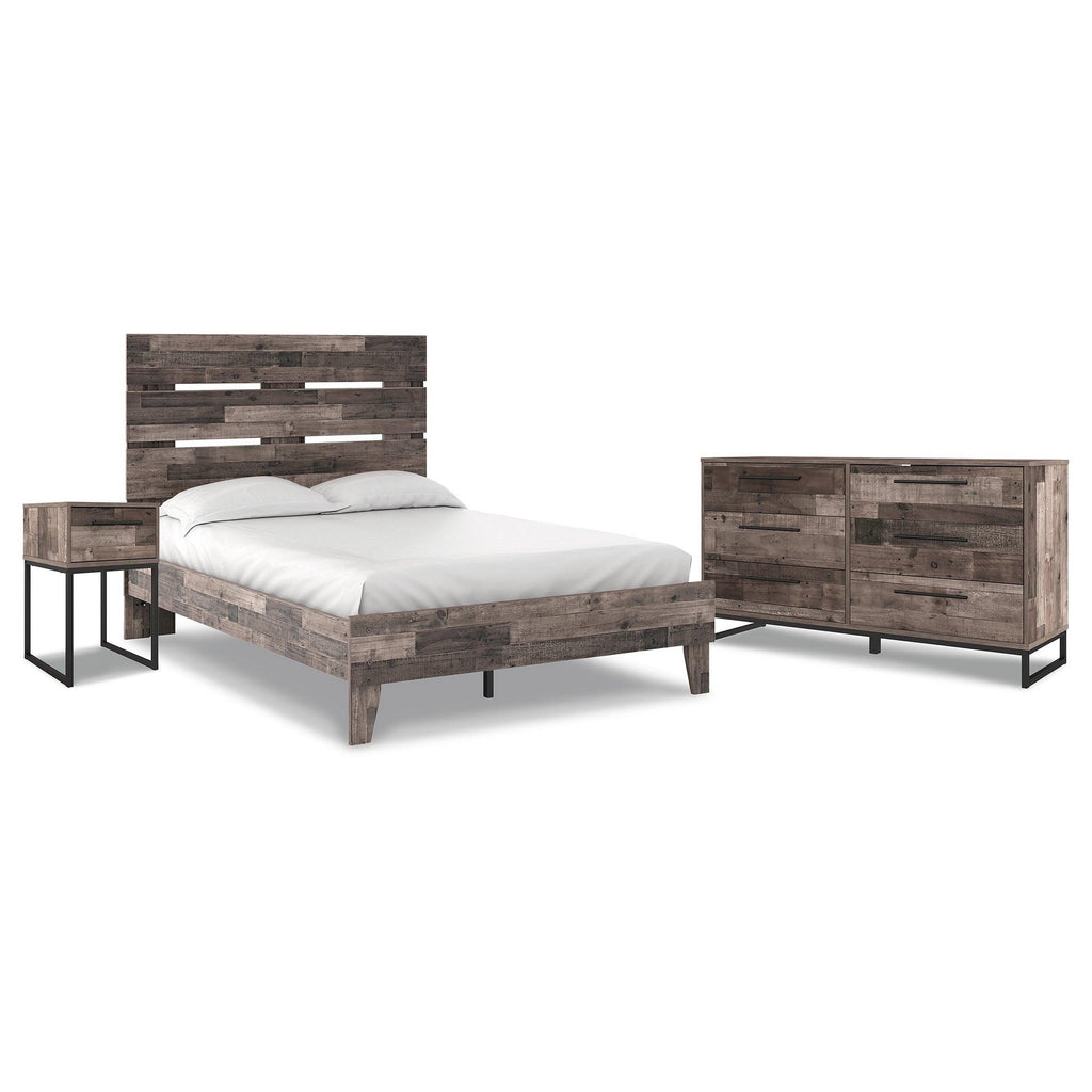 Neilsville Full Panel Bed, Dresser and Nightstand Ash-EB2120B3