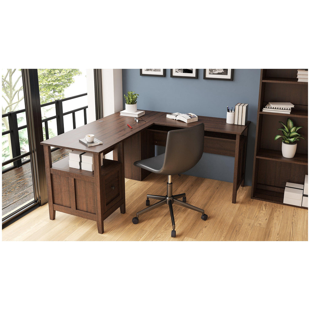 Camiburg 2-Piece Home Office Desk Ash-H283H1