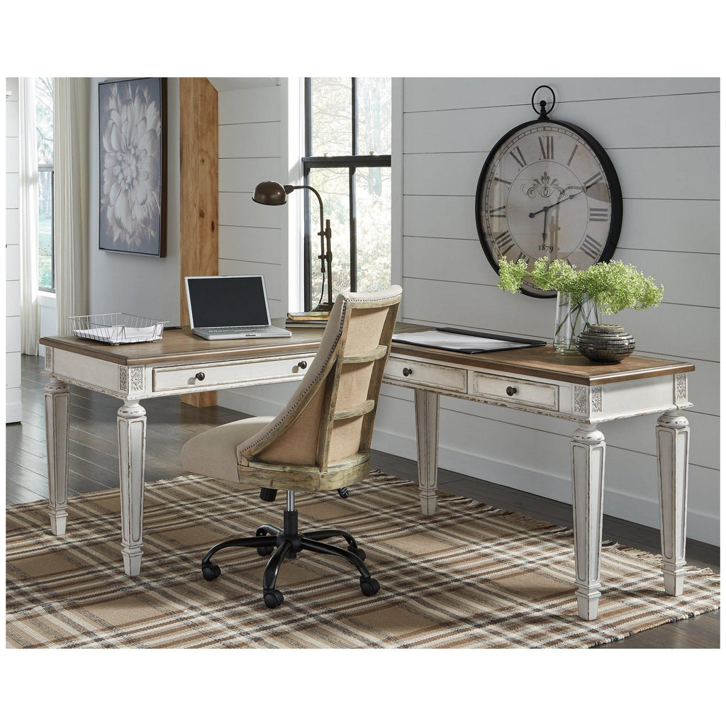 Realyn 2-Piece Home Office Desk Ash-H743H1