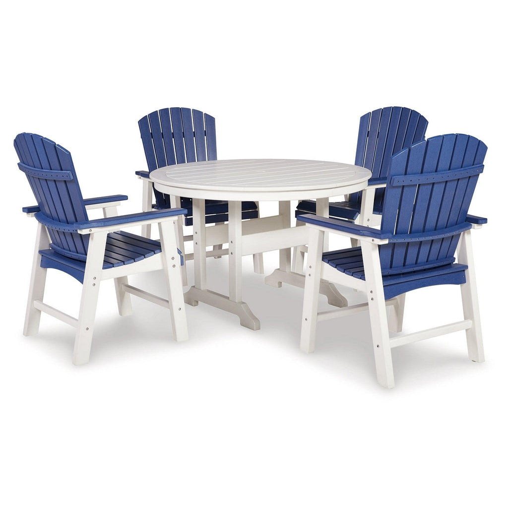 Crescent Luxe Outdoor Dining Table with 4 Chairs Ash-P207P1