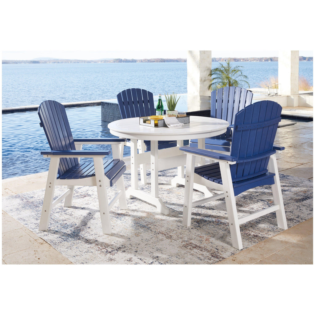 Crescent Luxe Outdoor Dining Table with 4 Chairs Ash-P207P1