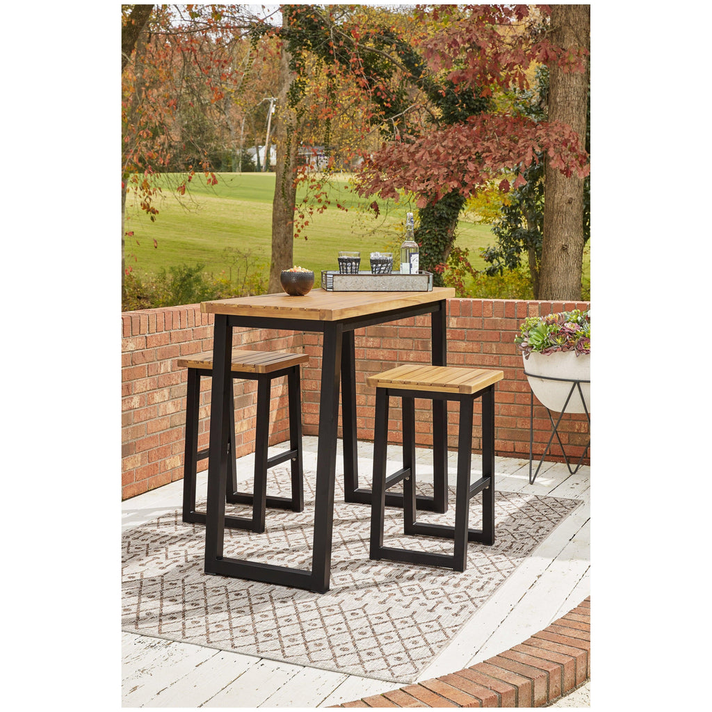 Town Wood Outdoor Counter Table Set (Set of 3) Ash-P220-113
