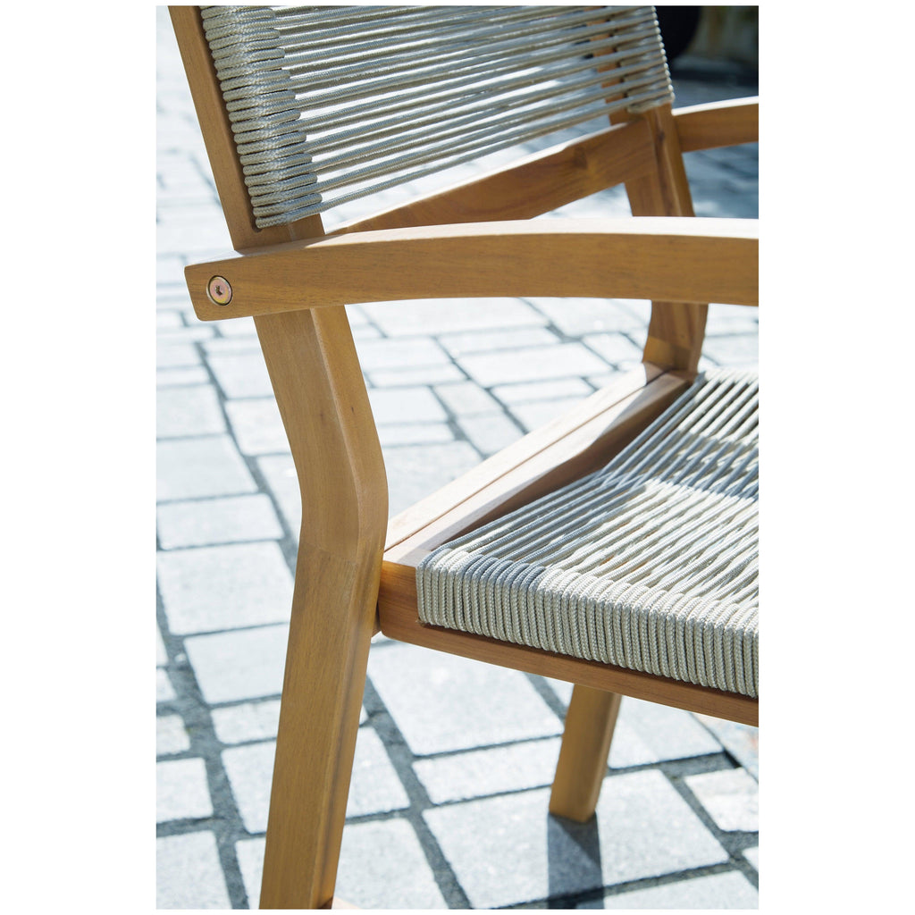 Janiyah Outdoor Dining Arm Chair (Set of 2) Ash-P407-602A