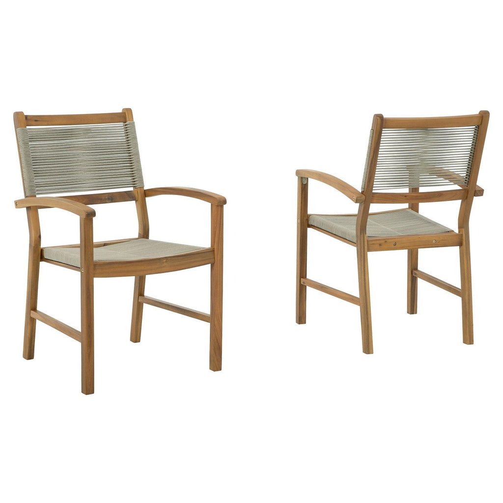 Janiyah Outdoor Dining Arm Chair (Set of 2) Ash-P407-602A