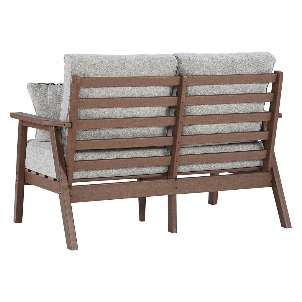 Emmeline Outdoor Loveseat with Cushion Ash-P420-835