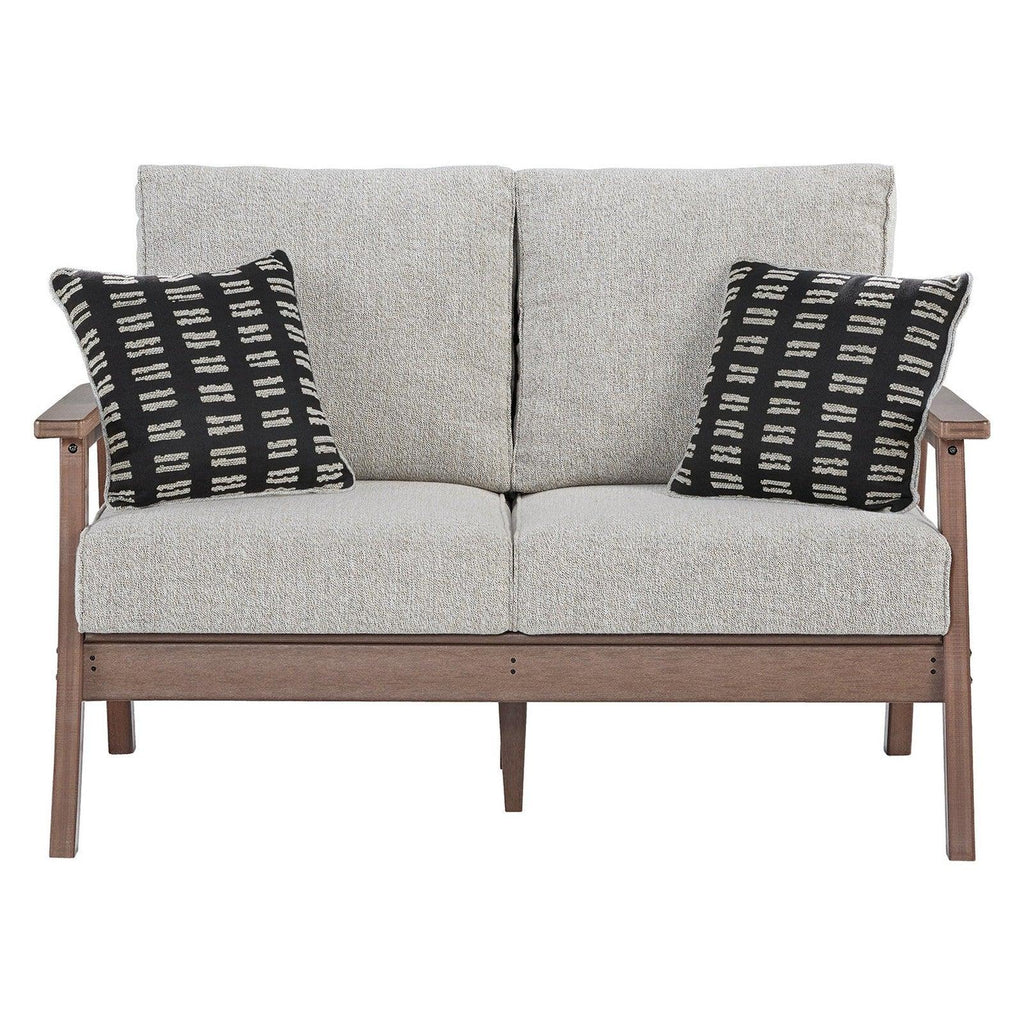 Emmeline Outdoor Loveseat with Cushion Ash-P420-835
