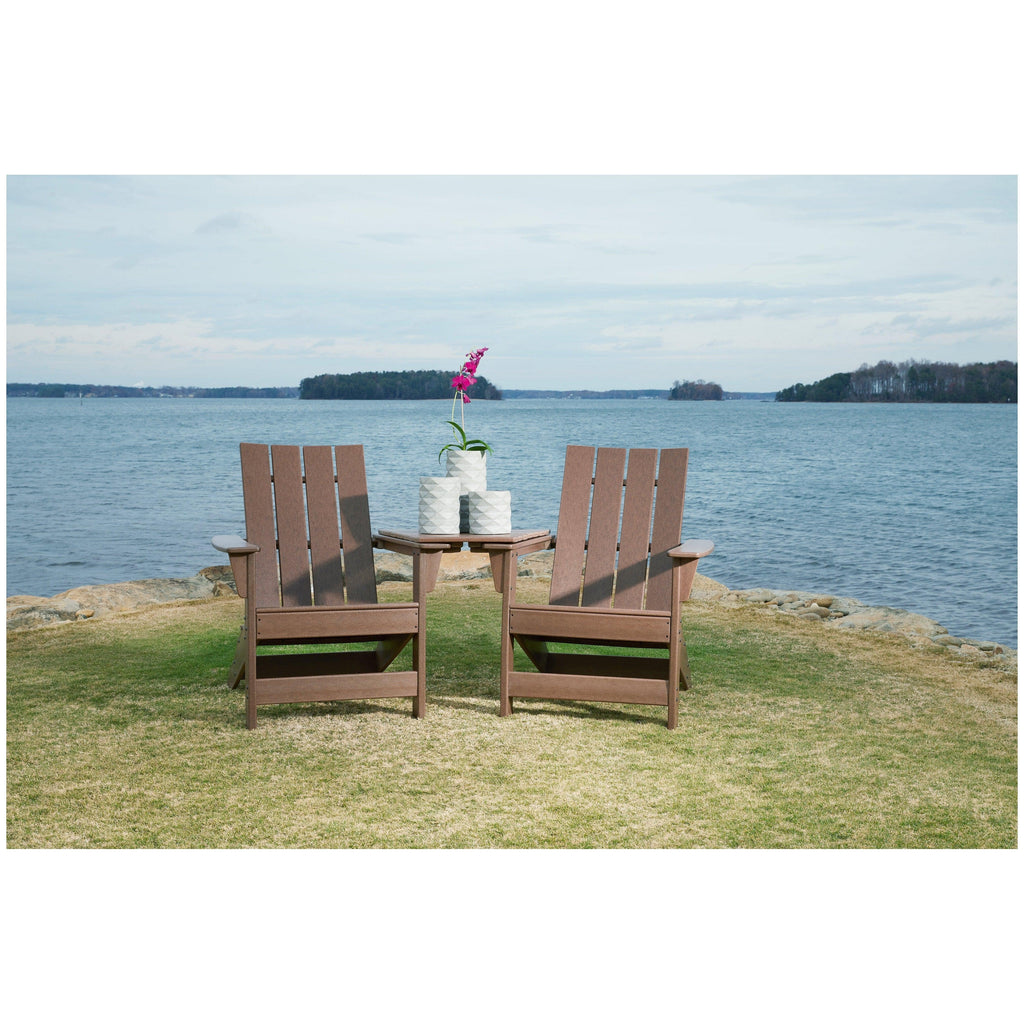 Emmeline 2 Adirondack Chairs with Tete-A-Tete Table Connector Ash-P420P4