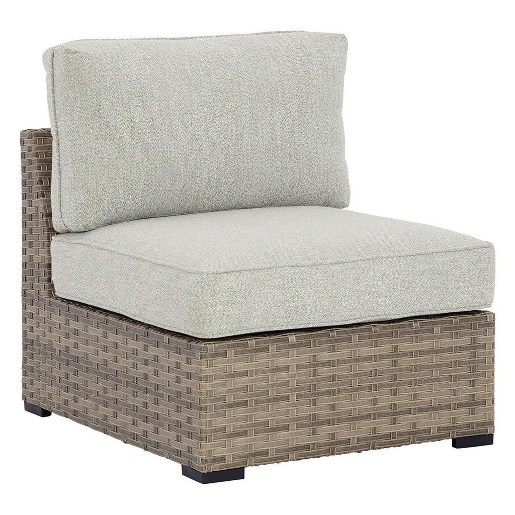 Calworth Outdoor Armless Chair with Cushion (Set of 2) Ash-P458-846