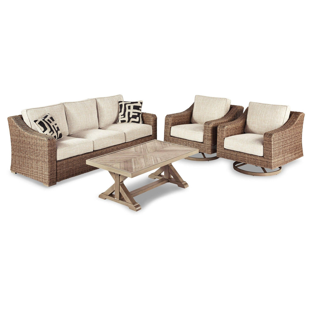 Beachcroft Outdoor Sofa with Coffee Table and 2 End Tables Ash-P791P15