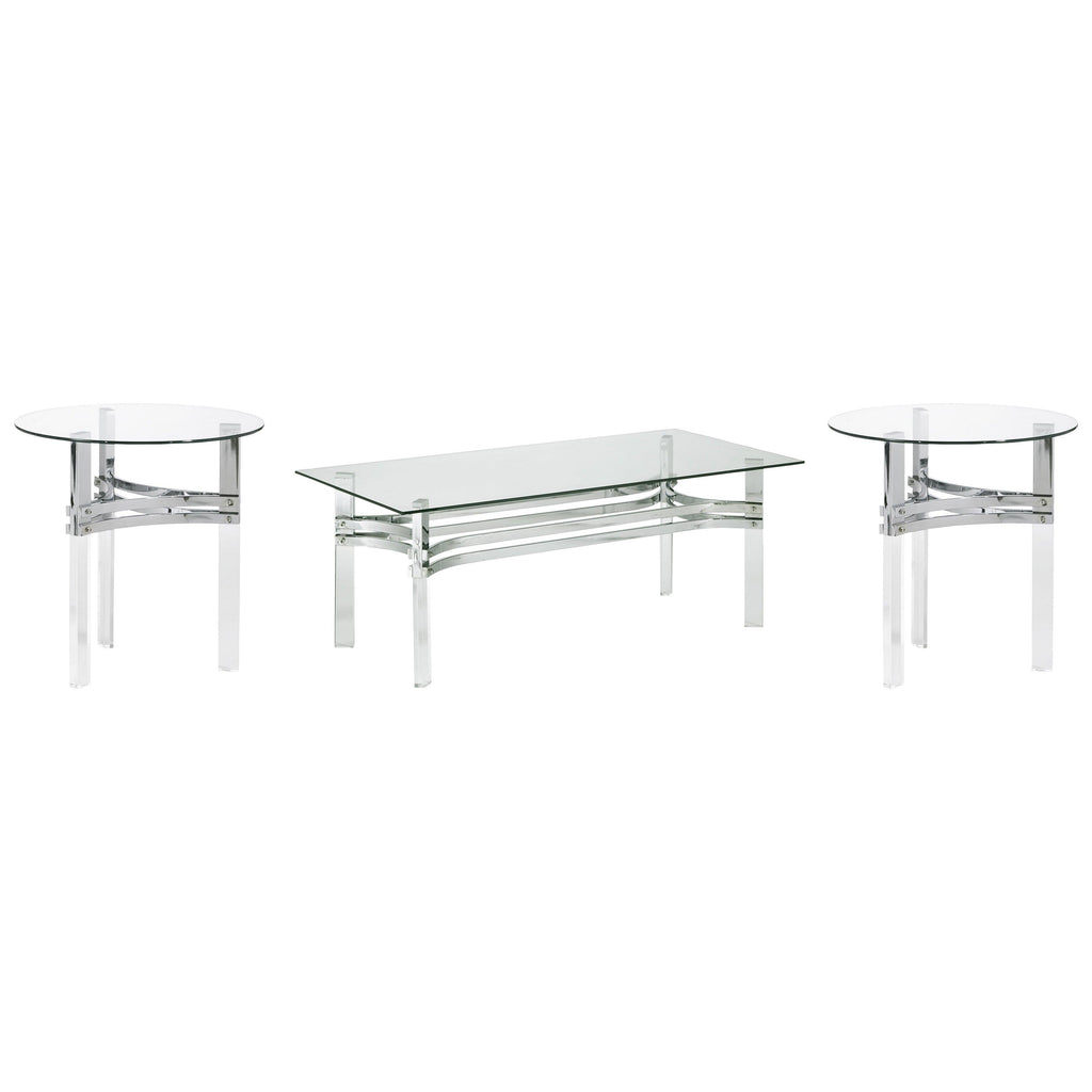 Braddoni Coffee Table and 2 End Tables Ash-T420T1