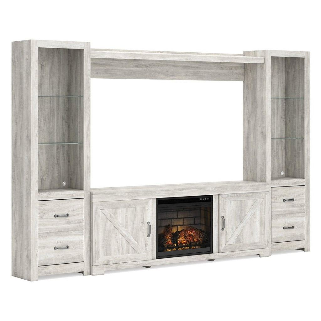Bellaby 4-Piece Entertainment Center with Electric Fireplace Ash-W331W16