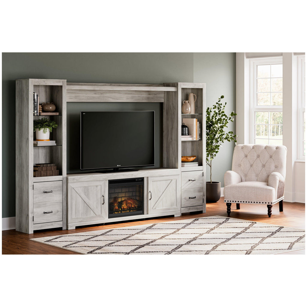 Bellaby 4-Piece Entertainment Center with Electric Fireplace Ash-W331W16